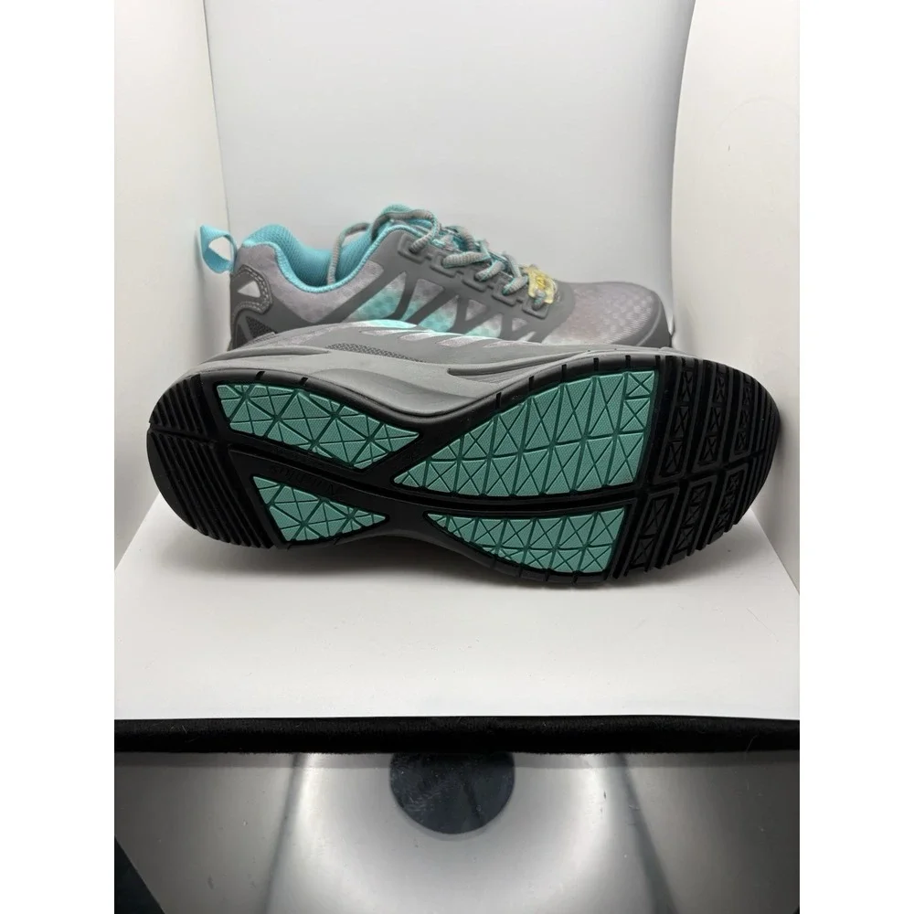 Nautilus Steel Toe Mens Work Shoes N2485W Gray Teal Safety Toe Sneakers 6M